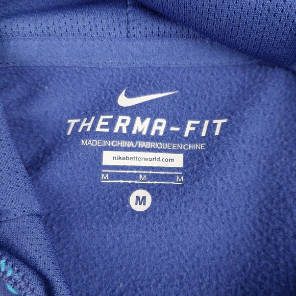 Nike Therma Fit Just Do It Medium Athletic Pullover Hoodie Sweatshirt‎ Blue Teal - Picture 7 of 9